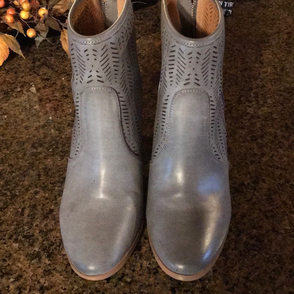 Gray ankle boots